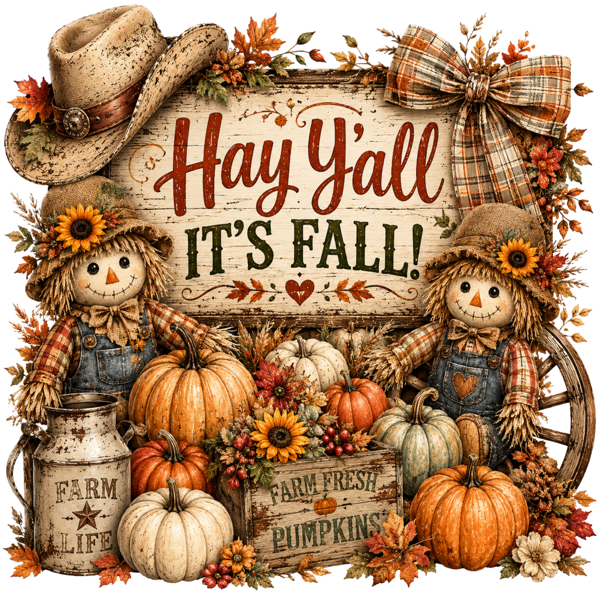 4 Inch - Hey Y’all It’s Fall - 8