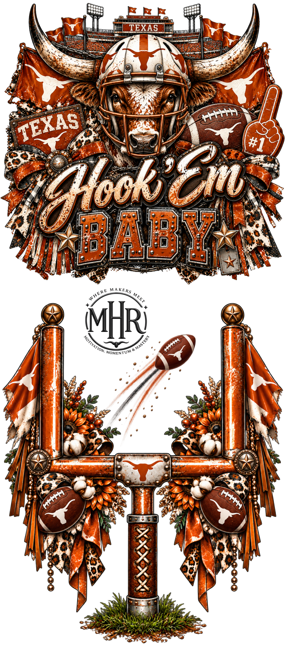 16 OZ Duo,- Hook Em Goal Posts