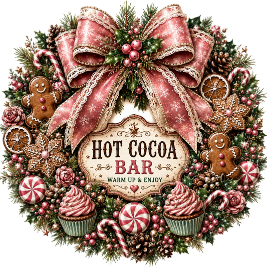 4 Inch - Hot Cocoa Pink Wreath - 6