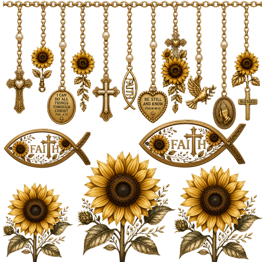 Element Sheet - Faith Charms and Sunflowers - 8