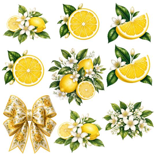 Element Sheet - Lemon Floral w/ Bow - 22