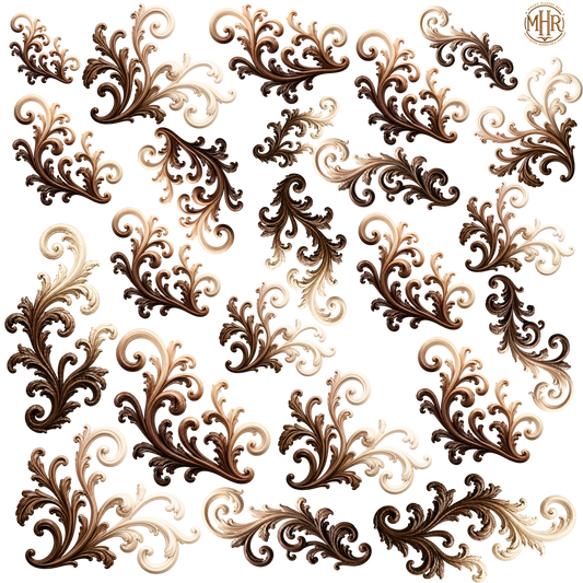 Element - Chocolate to Ivory Ombré Filigree - 9