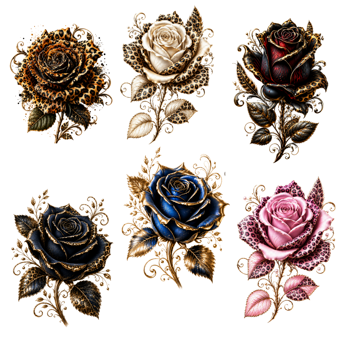 Element - Roses - Leopard Ivory Pink - 44