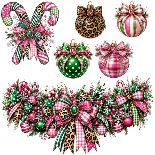 Element Sheet - Candy Cane Pink Swag - 2