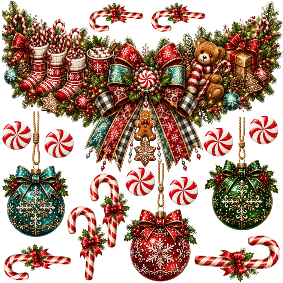 Element - Swag with candy canes - 5
