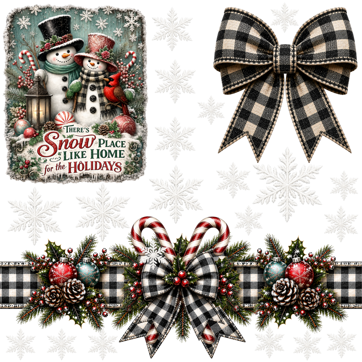 Element - Checkered Snowmen - 24