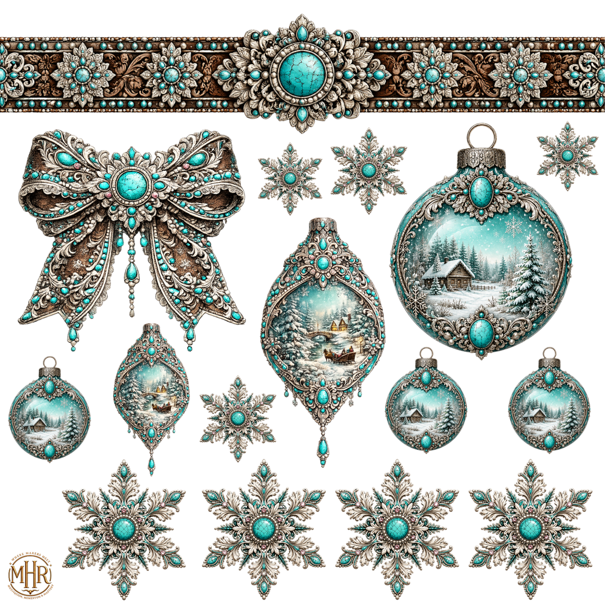 Element - Turquoise and Silver - 26