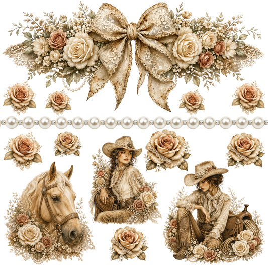 Element - Vintage - Cowgirl - Swag - Lace