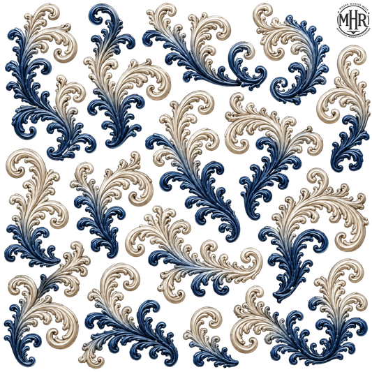 Element - Ivory to Blue Filigree