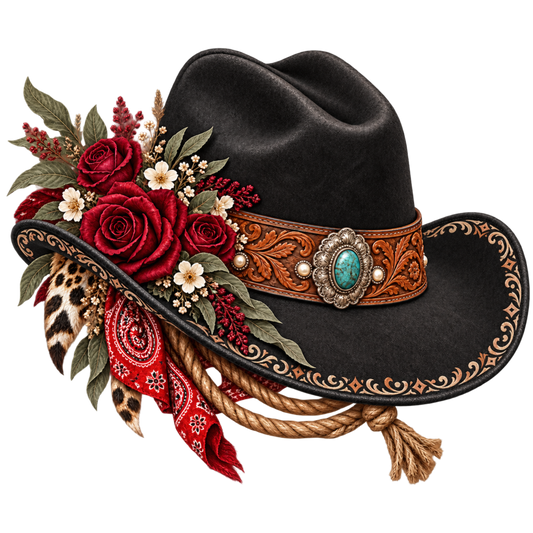 5 Inch - Black Felt Cowboy Hat