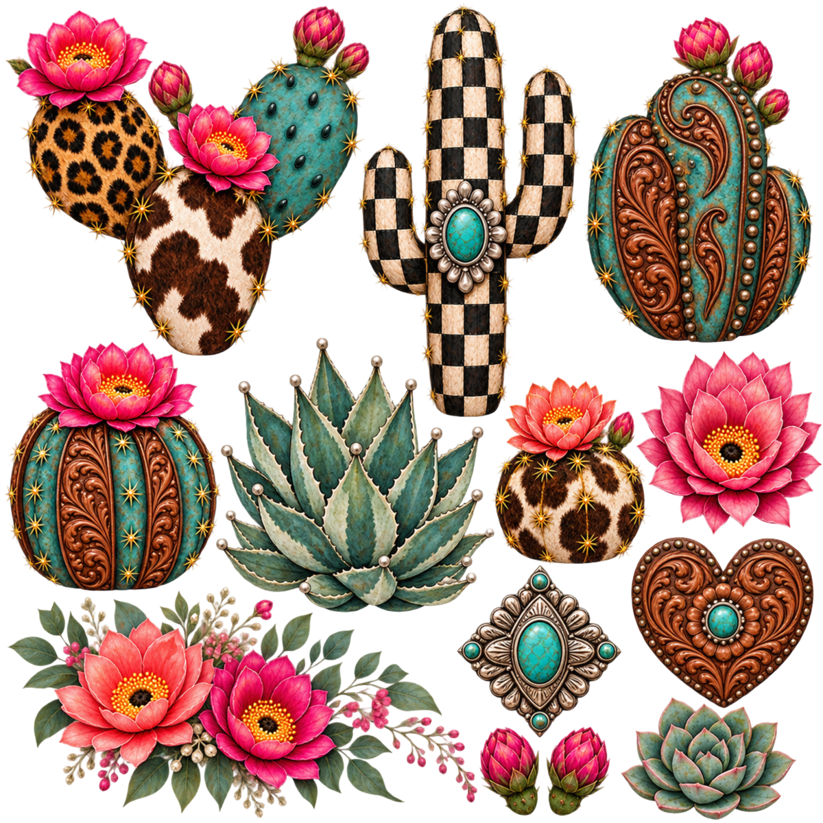 Element - Cactus Accent Sheet w/ Tooled Heart