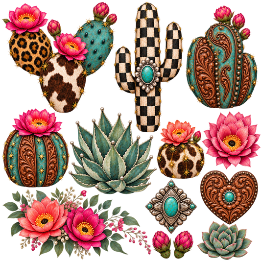 Element - Cactus Accent Sheet w/ Tooled Heart