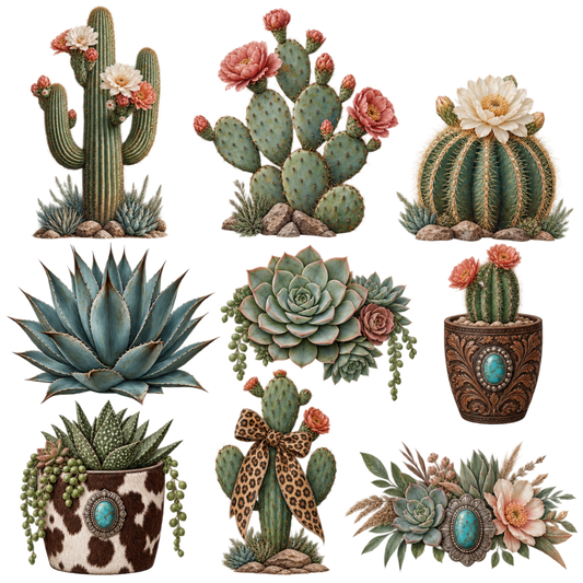 Element Sheet - Cream & Corals Cactus Element