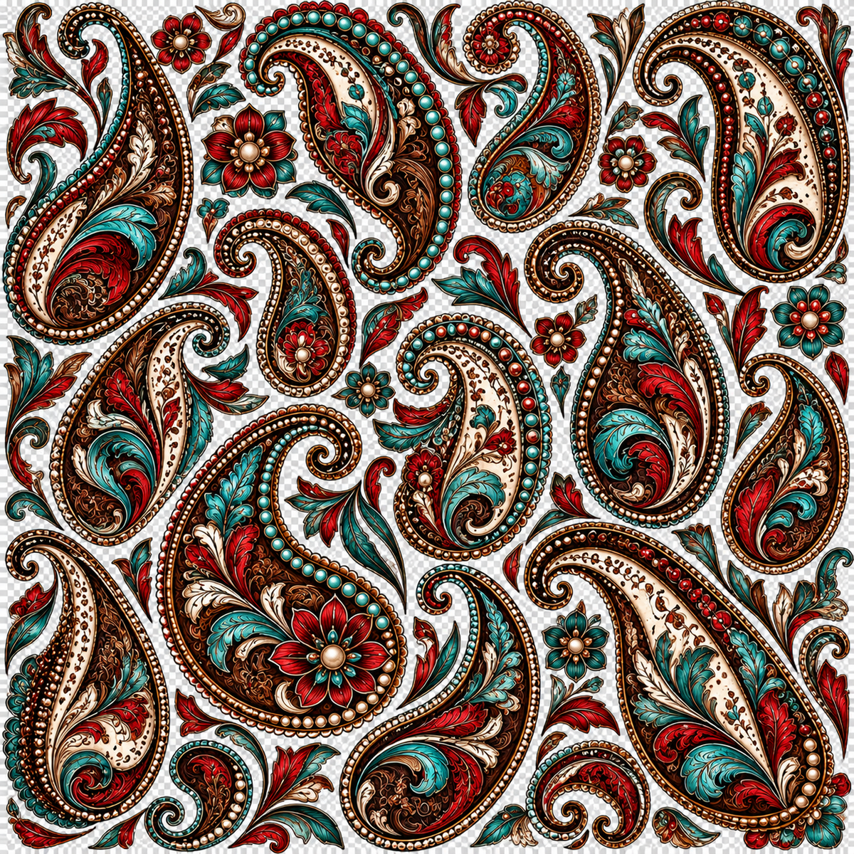 Element - Turquoise/Red Paisley