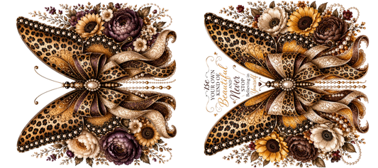16 OZ Duo - Leopard Butterflies - Mustard