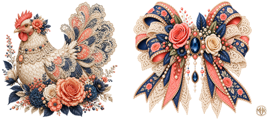 16 OZ DUO - Chicken - Navy - Coral