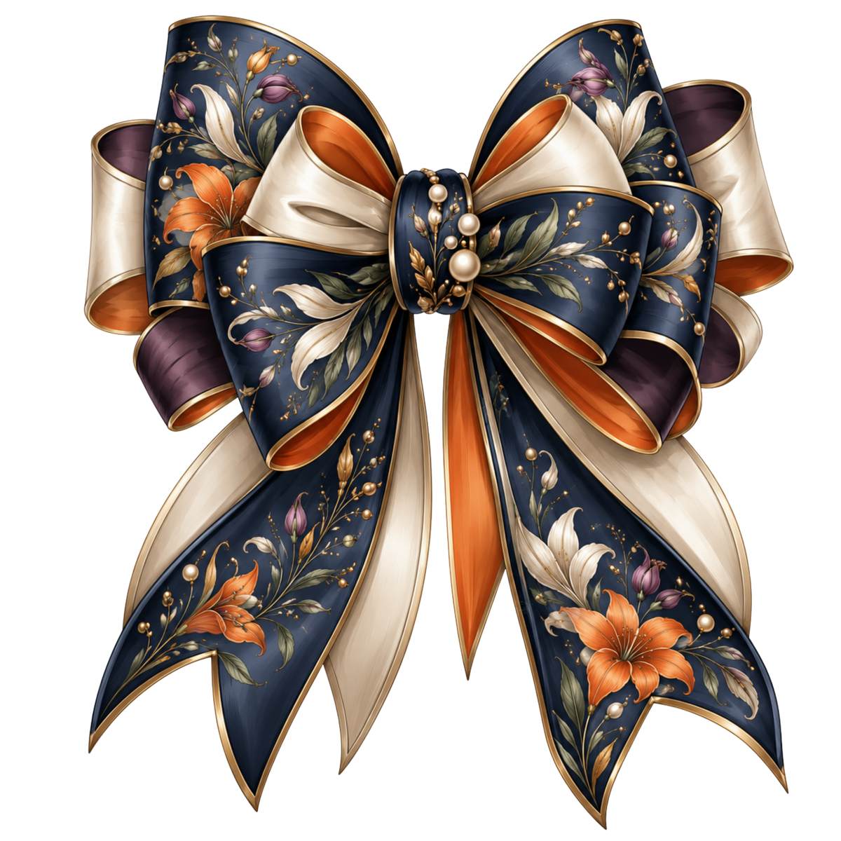 4” Bow - Navy, Eggplant, Coral - 12
