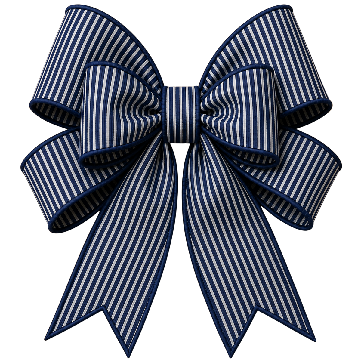 4 Inch Bow - Navy/White Small Stripe -42