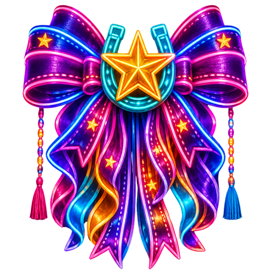 4 Inch Bow - Neon Western - 43