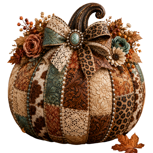 4 Inch - Patchwork Pumpkin - 33