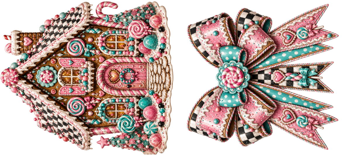 16 OZ Duo - Gingerbread House Pink Door - 13