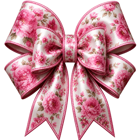 4 Inch Bow - Pink Floral - 45