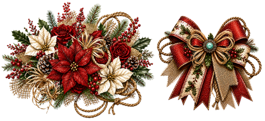 16 OZ Duo - Poinsettia Floral - 16
