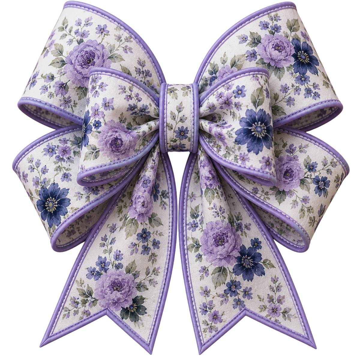 4 Inch Bow - Purple Floral -48