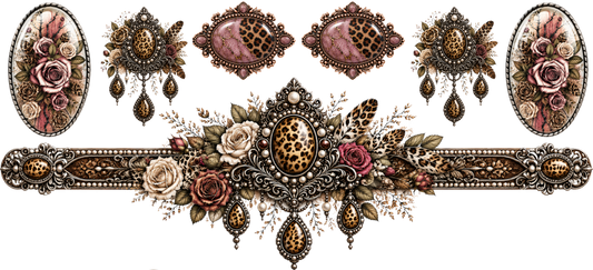 40 OZ - Vintage Rose/Leopard Floral Medallions - 19