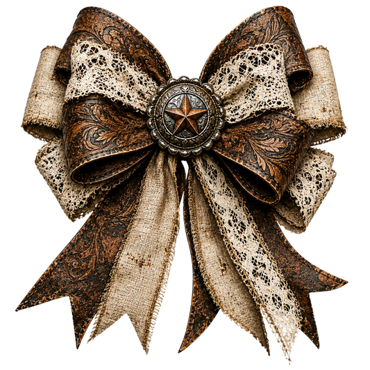 4 Inch - Tooled Leather & Lace