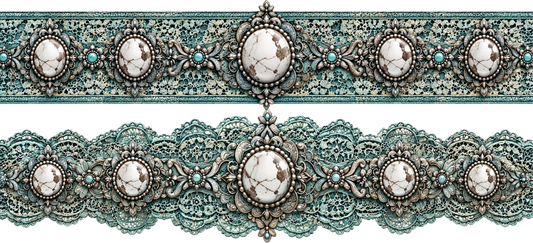 40 OZ Wrap - Turquoise - Lace - Stones