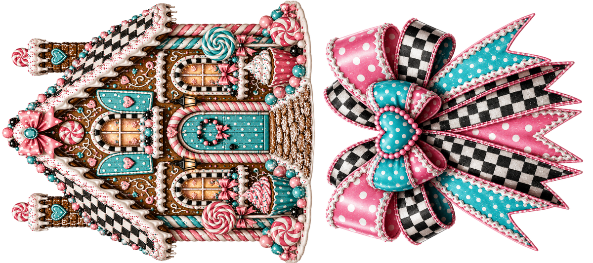 16 OZ Duo - Checkered Gingerbread House - 23