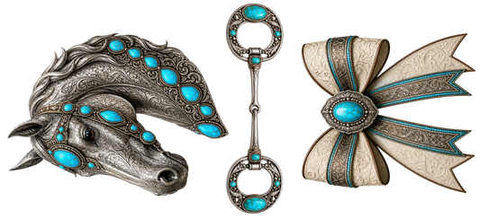 40 OZ Trio - Sterling Horse - Bit - Bow