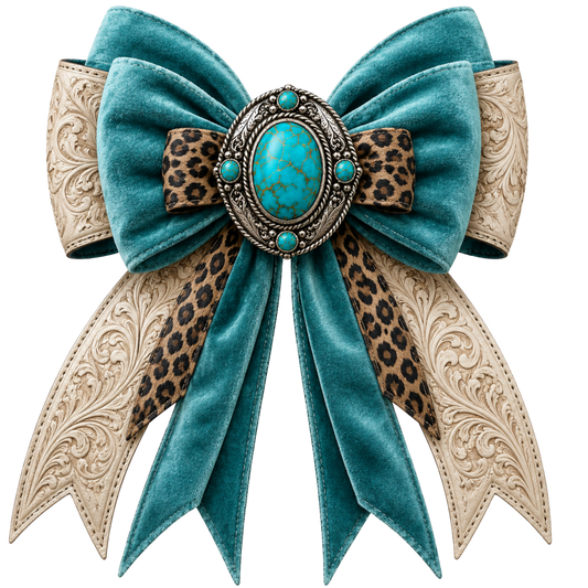 4 Inch Biw - Turq - Velvet - Ivory