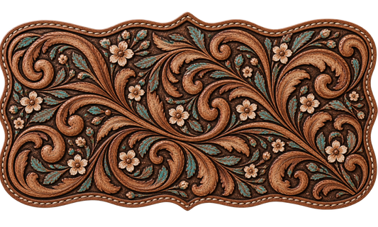 Tooled Leather Tiny Floral – Trucker Hat DTF
