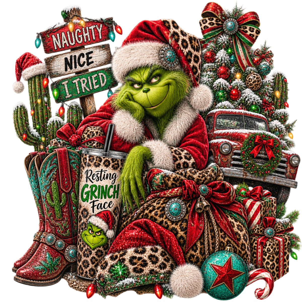 4 Inch - Resting Grinch Face