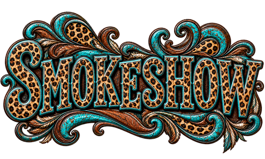 Turquoise/Leopard Smokeshow - Trucker Hat DTF