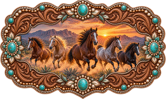 Horse Sunset Scene - Trucker Hat DTF