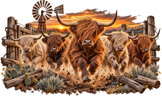 Highland Cattle Scene – Trucker Hat DTF