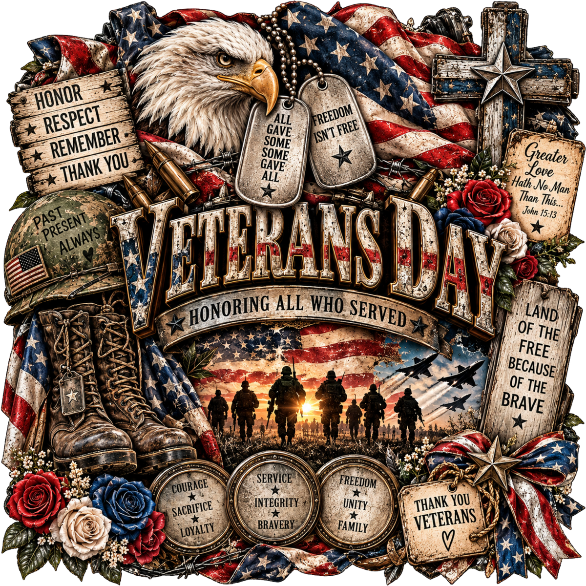 4 Inch - Veterans Day