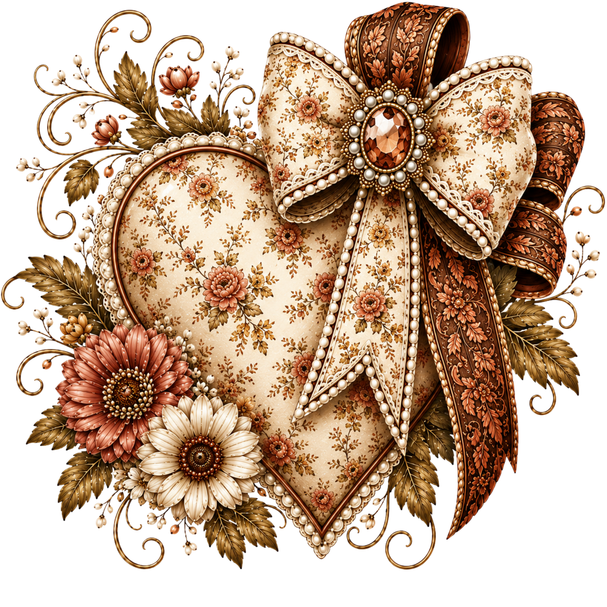 4 Inch - Vintage Heart - 42