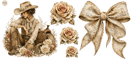 16 OZ DUO - Vintage - Cowgirl - Lace - Rose