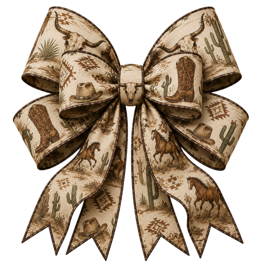 4 Inch Bow - Western Boots, Horses, Skulls -79
