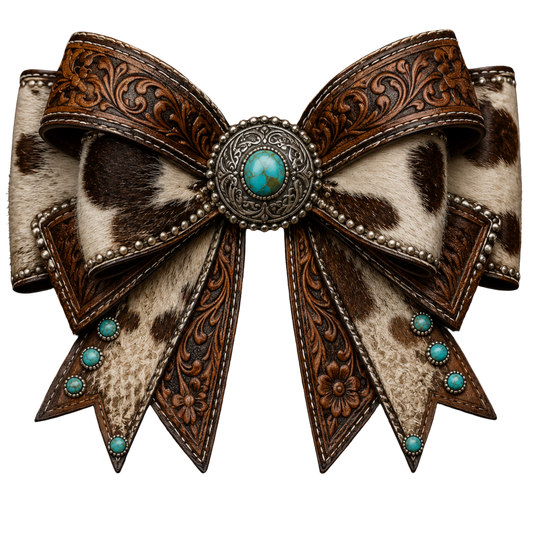 4 Inch Bow - Cowhide/Tooled - 78