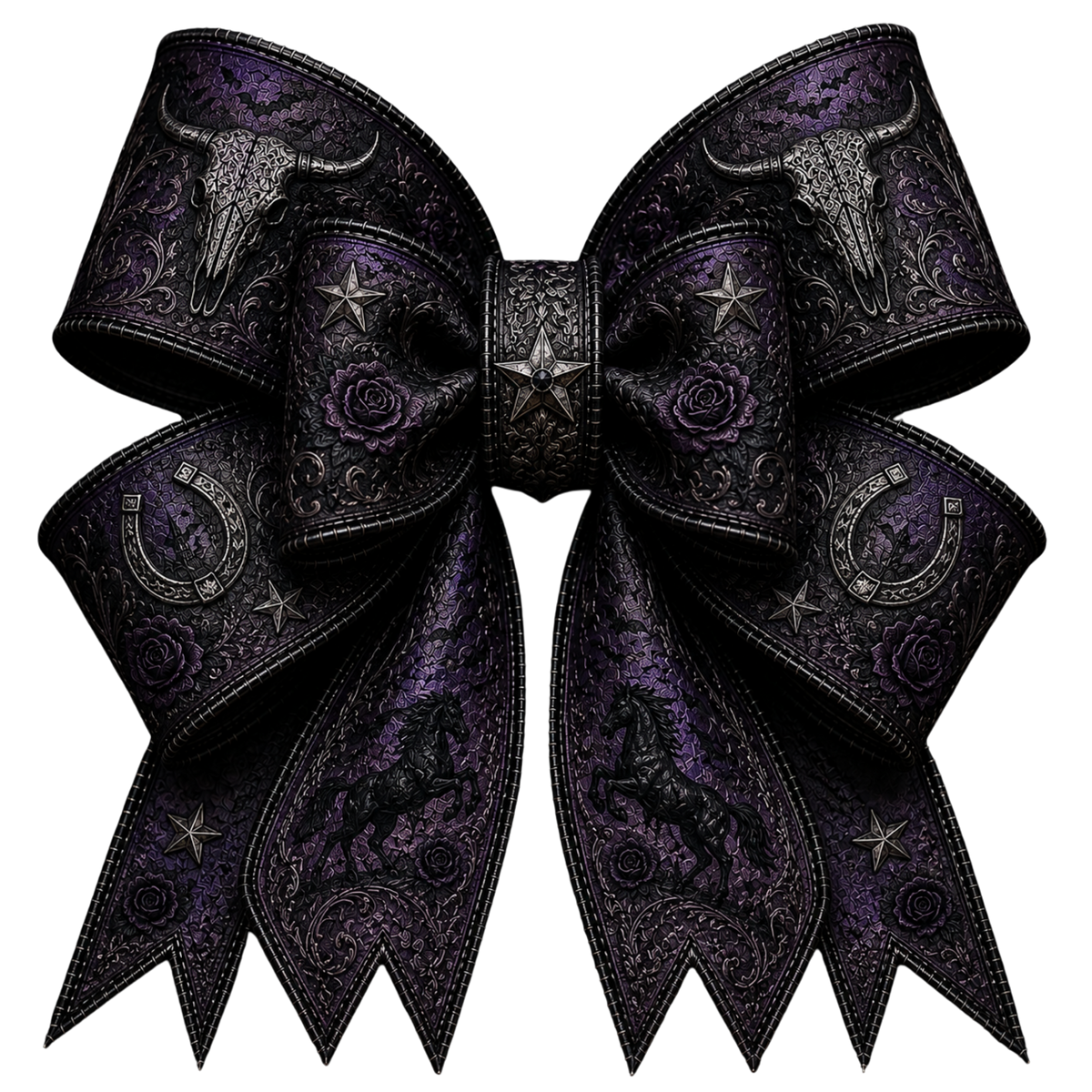 4 Inch Bow - Dark Purple Western -81