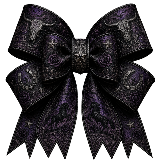 4 Inch Bow - Dark Purple Western -81