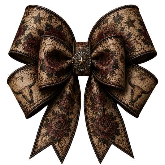 4 Inch Bow - Wine Western Floral - 82