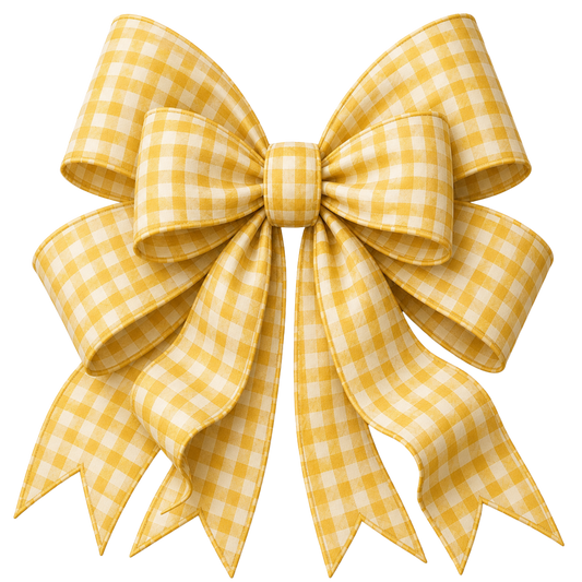 4 Inch Bow - Yellow Gingham - 86