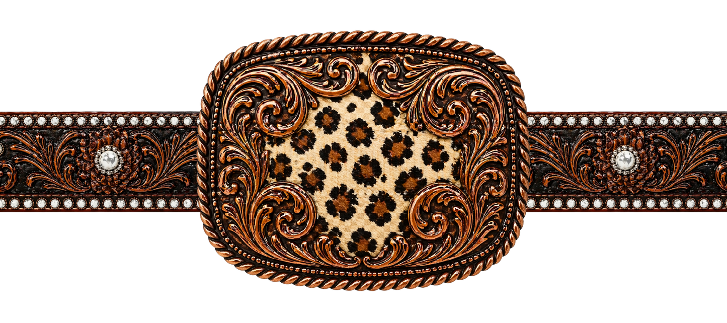 16 oz wrap - Belt w/ Leopard Buckle