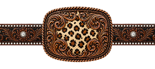16 oz wrap - Belt w/ Leopard Buckle